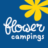 flower camping logo